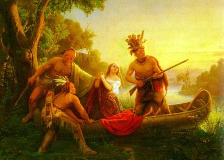 abAbduction of Daniel Boone's daughter by Cherokee and Shawnee Indians Kentucky 776