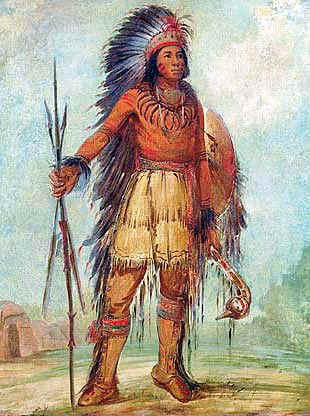 Chippewa (Ojibwe) Warrior with his War Shield