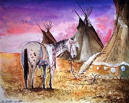 Painted Native American Horse