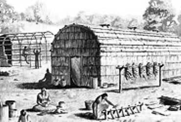 Picture of an Iroquois Longhouse