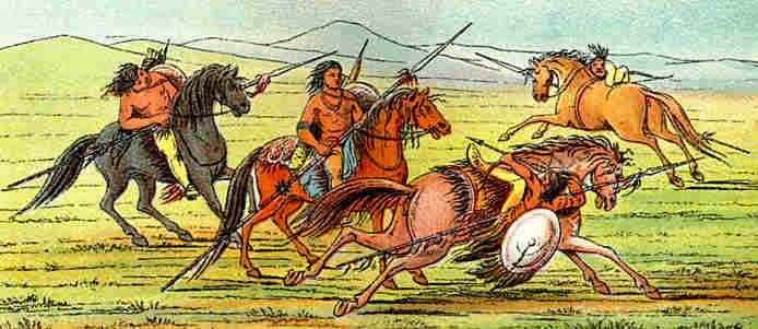 The Lance used on horseback by Native Americans