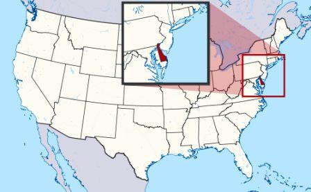 State Map showing location of Delaware Indians