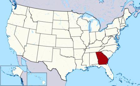 State Map showing location of Georgia Indians