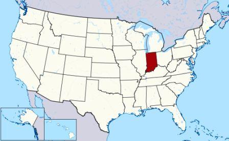 State Map showing location of Indiana Indians 