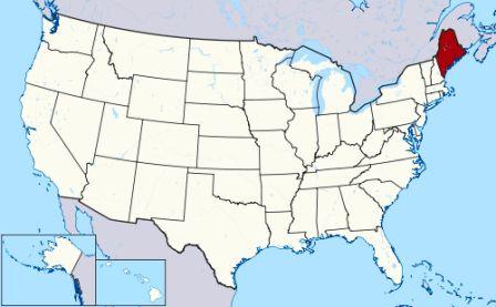 State Map showing location of Maine Indians
