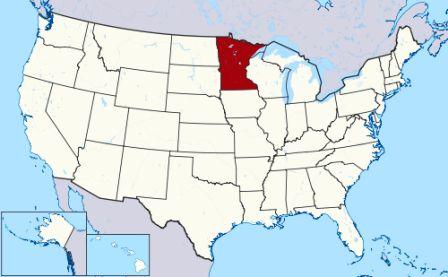 State Map showing location of Minnesota Indians