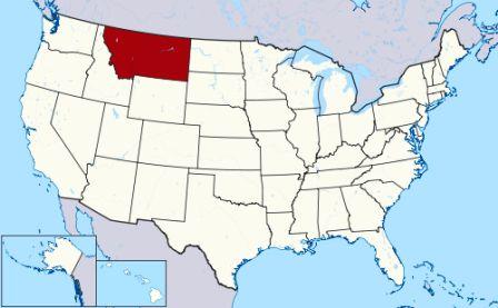 State Map showing location of Montana Indians