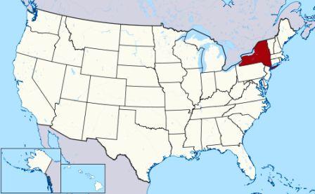 State Map showing location of New York Indians 
