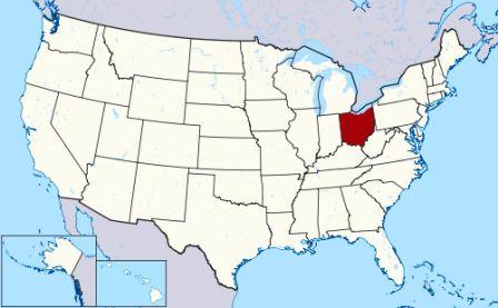 State Map showing location of Ohio Indians