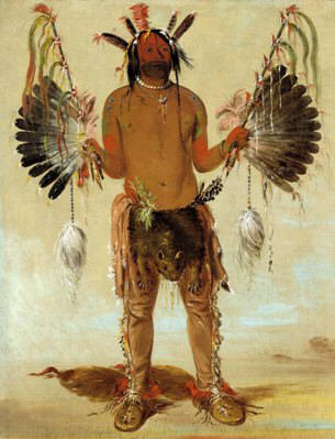 Medicine Lodge Painting by George Catlin