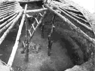 Picture of a Native Indian Pit House Framework