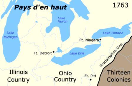Map of the region called 'Pays d'en haut'