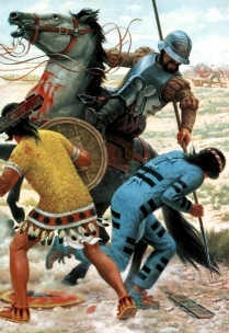 Spanish Soldier and Native Indians - Pueblo Revolt