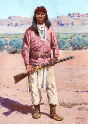 Picture of Apache Warrior with rifle