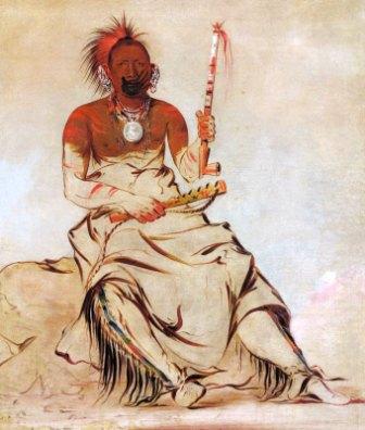 Cheyenne Native American holding his whip