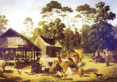 Choctaw Native Indian Village 1869