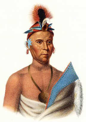 Native American with Gunstock Club