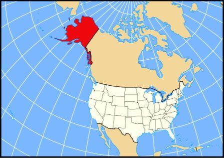 Map showing location of Alaska