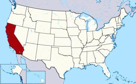 State Map showing location of California
