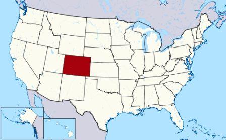 State Map showing location of Colorado