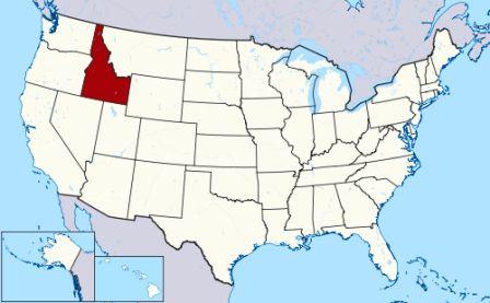 State Map showing location of Idaho Indians