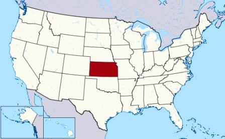 State Map showing location of Kansas Indians