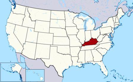 State Map showing location of Kentucky Indians