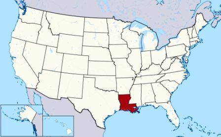 State Map showing location of Louisiana Indians 