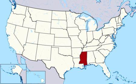 State Map showing location of Mississippi Indians