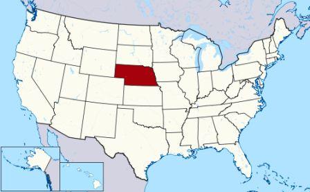 State Map showing location of Nebraska Indians