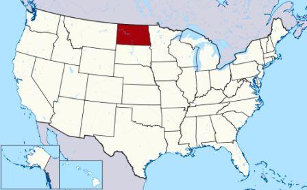 State Map showing location of North Dakota Indians