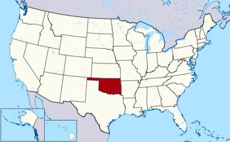 State Map showing location of Oklahoma Indians