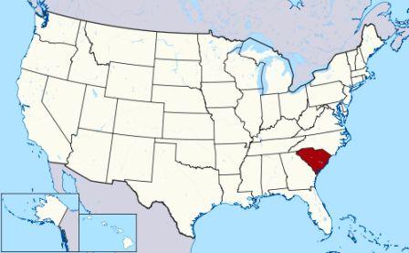 State Map showing location of South Carolina Indians