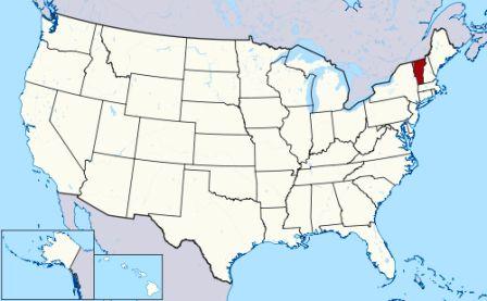 State Map showing location of Vermont