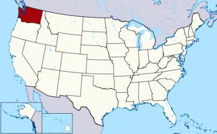 State Map showing location of Washington