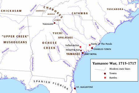 Map Yamasee War