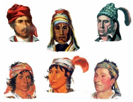 Native Indian Turbans - Yuchi, Natchez, Seminole, Creek and Shawnee tribes