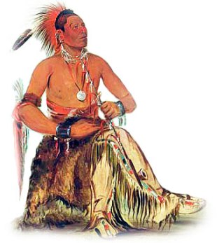 Omaha Native Indian by George Catlin