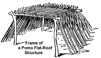 Framework of a Pomo flat-foofed structure