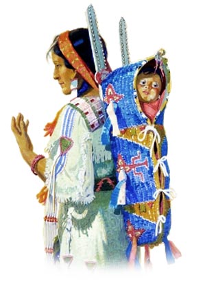 Picture of a Siksika Blackfoot and Papoose