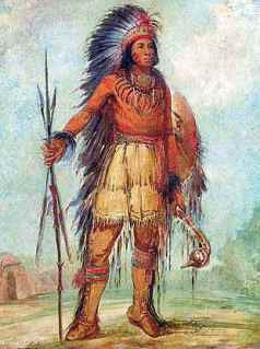 Chippewa Objiwe Native Indian with full headdress